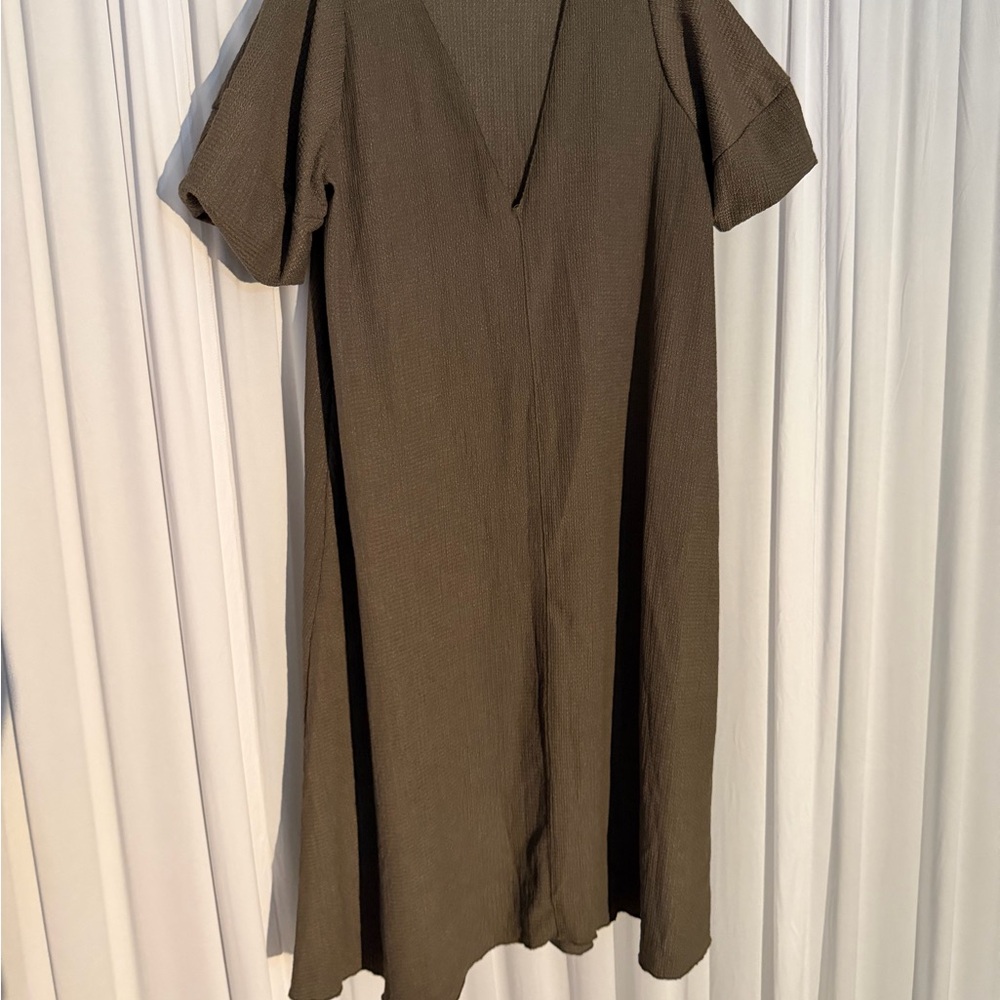 Zara Khaki Midi Dress